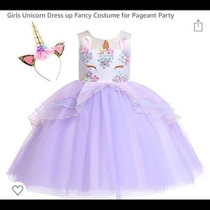 Used 1x unicorn girl dress